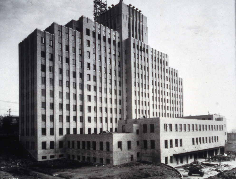 Photo of Harborview Center Tower under construction in 1920s