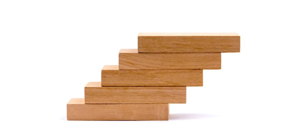 Rectangular blocks stacked like a gantt chart