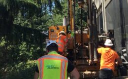 Drilling engineers drilling next to View Park 1