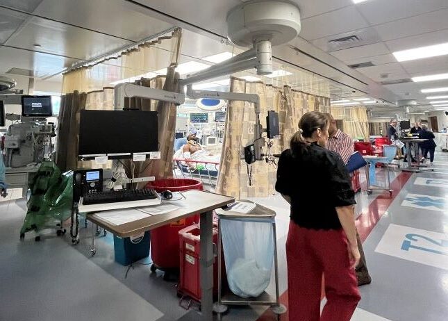 Emergency department patient bays at Penn hospital