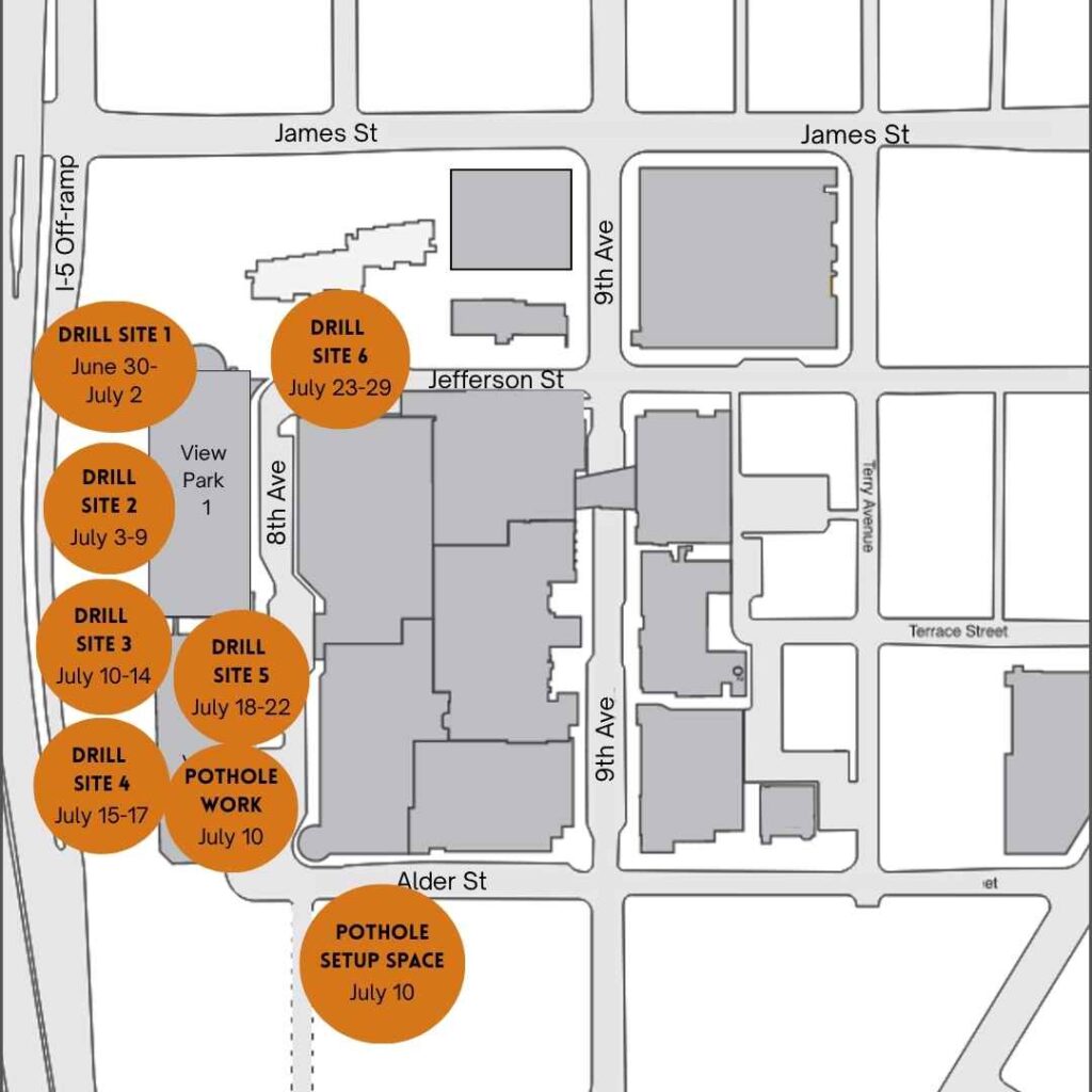 Map showing where the drilling and potholing work will occur