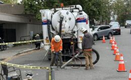 Engineers drilling at the new drilling site location