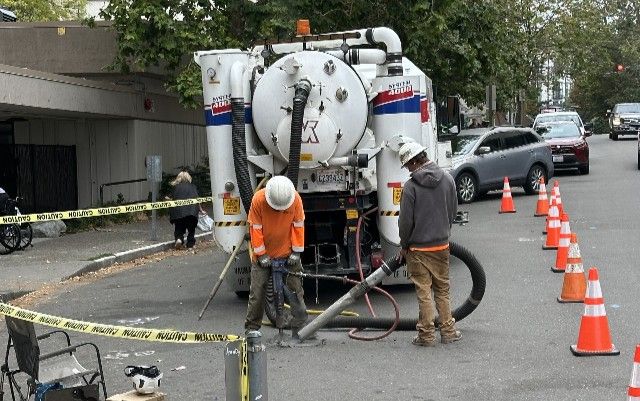 Engineers drilling at the new drilling site location