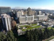 Aerial view of the Harborview Medical center campus from the northwest corner of the campus