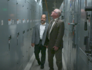 Ted Klainer and Tony Wright tour Harborview's infrastructure backend.