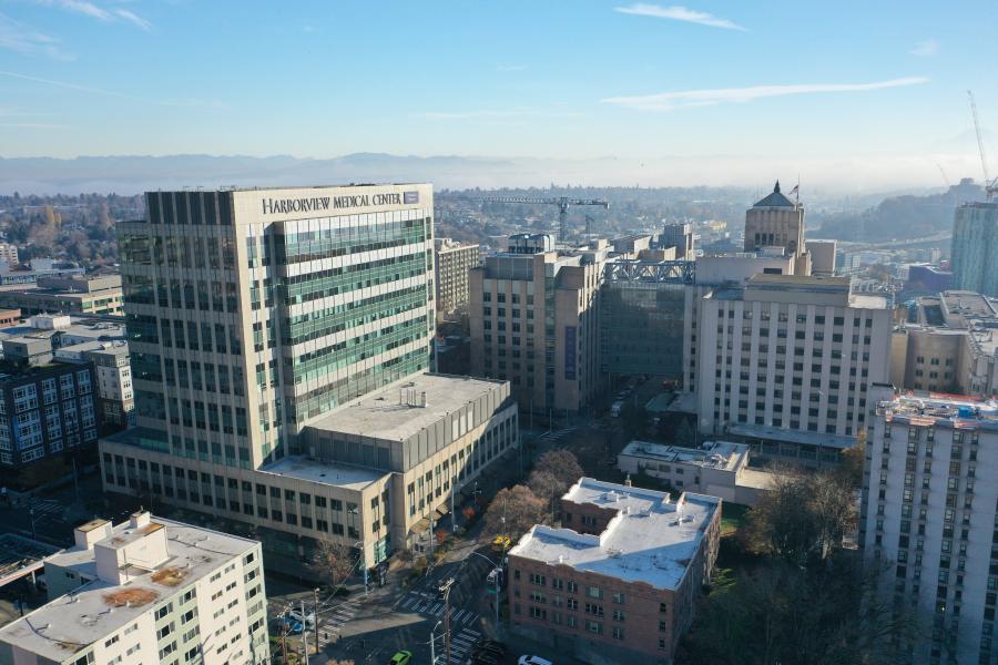 Harborview campus aerial view from the north